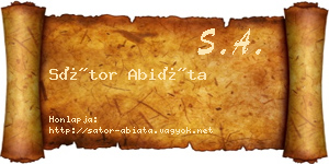 Sátor Abiáta névjegykártya